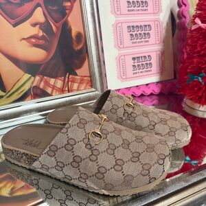 TALULAH Brown Patterned Mules